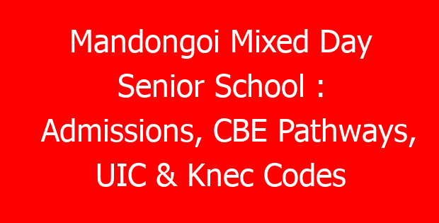 Mandongoi Mixed Day Senior School : Admissions, CBE Pathways, UIC & Knec Codes