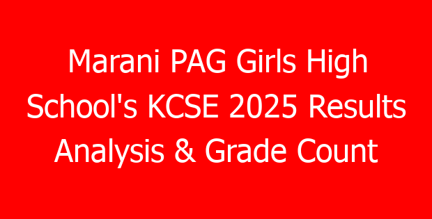 Marani PAG Girls High School’s KCSE 2025 Results Analysis & Grade Count