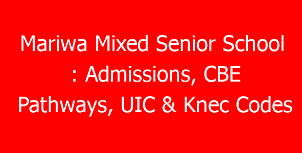 Mariwa Mixed Senior School : Admissions, CBE Pathways, UIC & Knec Codes