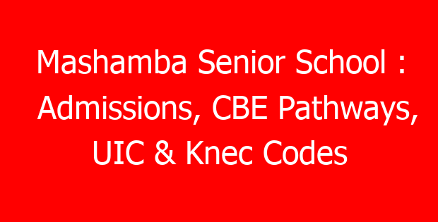 Mashamba Senior School : Admissions, CBE Pathways, UIC & Knec Codes