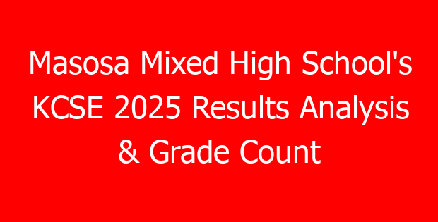 Masosa Mixed High School’s KCSE 2025 Results Analysis & Grade Count