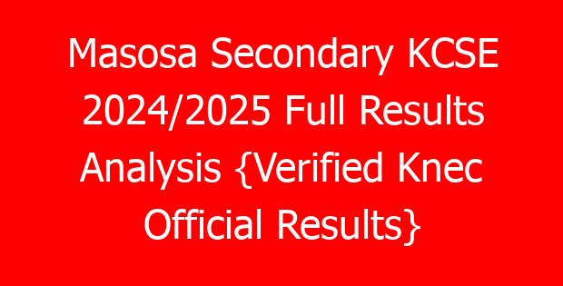Masosa Secondary KCSE 2024/2025 Full Results Analysis {Verified Knec Official Results}