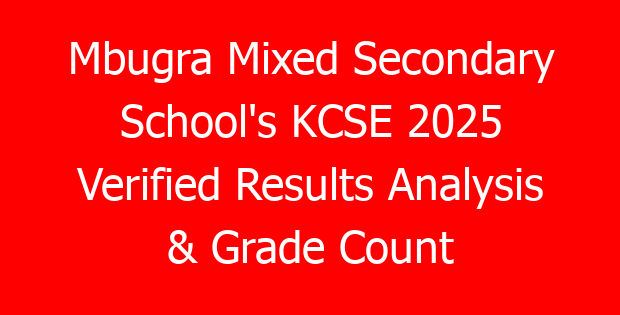 Mbugra Mixed Secondary School’s KCSE 2025 Verified Results Analysis & Grade Count