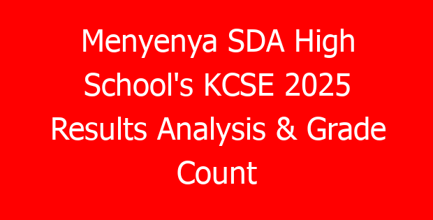 Menyenya SDA High School’s KCSE 2025 Results Analysis & Grade Count