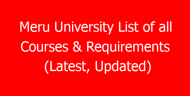 Meru University List of all Courses & Requirements (Latest, Updated)