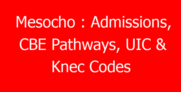 Mesocho : Admissions, CBE Pathways, UIC & Knec Codes