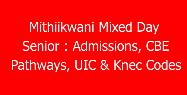 Mithiikwani Mixed Day Senior : Admissions, CBE Pathways, UIC & Knec Codes