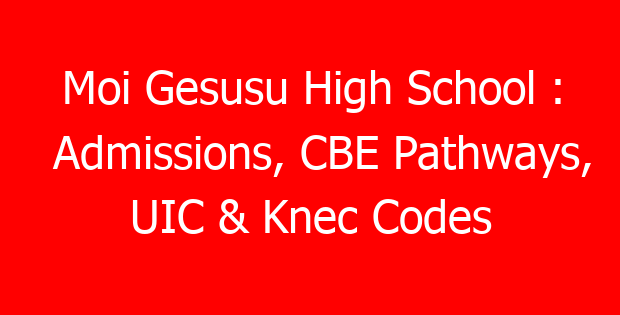 Moi Gesusu High School : Admissions, CBE Pathways, UIC & Knec Codes