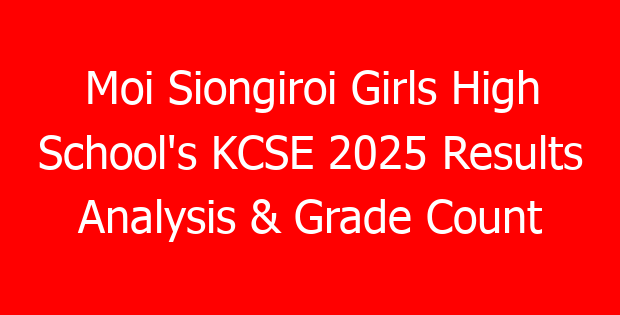 Moi Siongiroi Girls High School’s KCSE 2025 Results Analysis & Grade Count