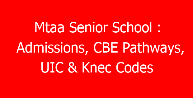 Mtaa Senior School : Admissions, CBE Pathways, UIC & Knec Codes