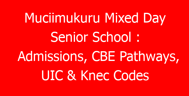 Muciimukuru Mixed Day Senior School : Admissions, CBE Pathways, UIC & Knec Codes