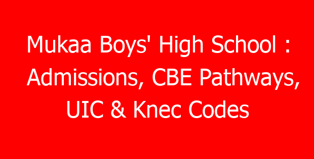 Mukaa Boys’ High School : Admissions, CBE Pathways, UIC & Knec Codes