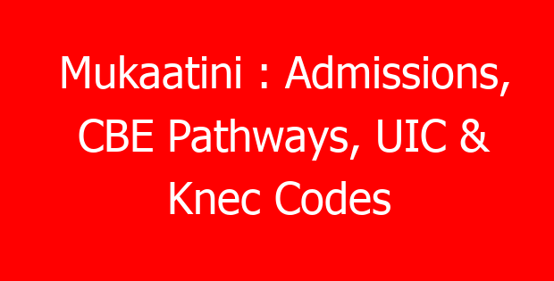 Mukaatini : Admissions, CBE Pathways, UIC & Knec Codes