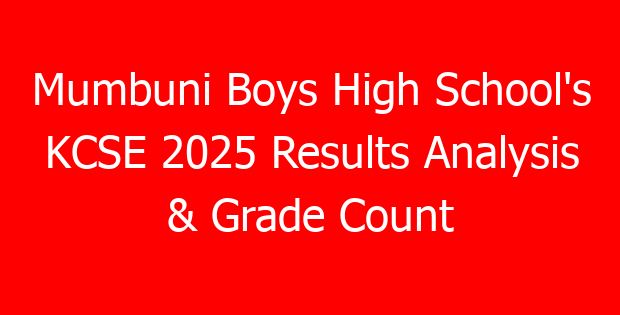Mumbuni Boys High School’s KCSE 2025 Results Analysis & Grade Count