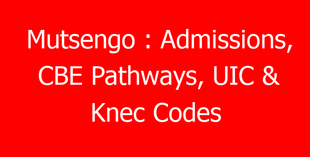 Mutsengo : Admissions, CBE Pathways, UIC & Knec Codes