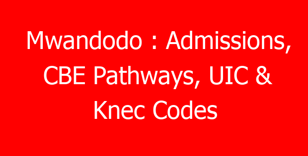 Mwandodo : Admissions, CBE Pathways, UIC & Knec Codes