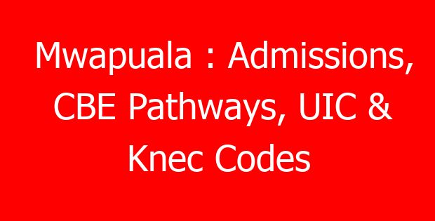 Mwapuala : Admissions, CBE Pathways, UIC & Knec Codes