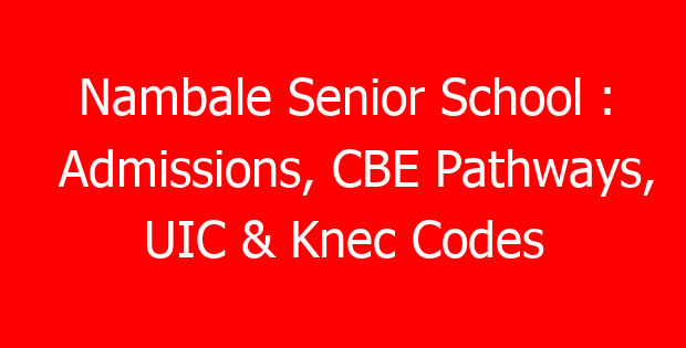Nambale Senior School : Admissions, CBE Pathways, UIC & Knec Codes
