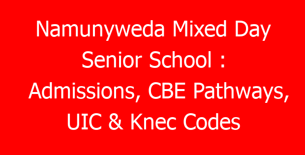 Namunyweda Mixed Day Senior School : Admissions, CBE Pathways, UIC & Knec Codes