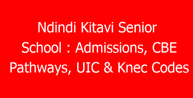Ndindi Kitavi Senior School : Admissions, CBE Pathways, UIC & Knec Codes