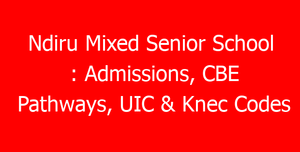 Ndiru Mixed Senior School : Admissions, CBE Pathways, UIC & Knec Codes