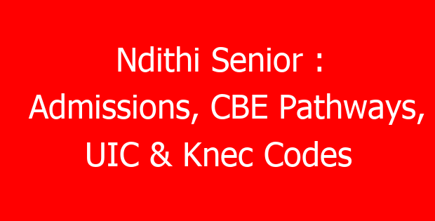 Ndithi Senior : Admissions, CBE Pathways, UIC & Knec Codes