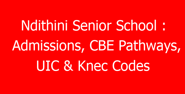 Ndithini Senior School : Admissions, CBE Pathways, UIC & Knec Codes