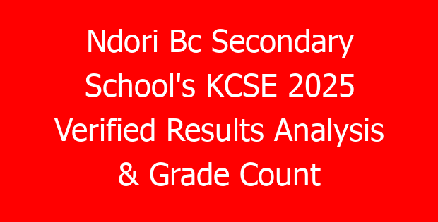 Ndori Bc Secondary School’s KCSE 2025 Verified Results Analysis & Grade Count