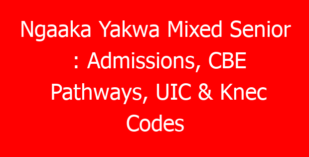 Ngaaka Yakwa Mixed Senior : Admissions, CBE Pathways, UIC & Knec Codes