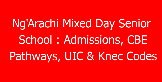 Ng’Arachi Mixed Day Senior School : Admissions, CBE Pathways, UIC & Knec Codes