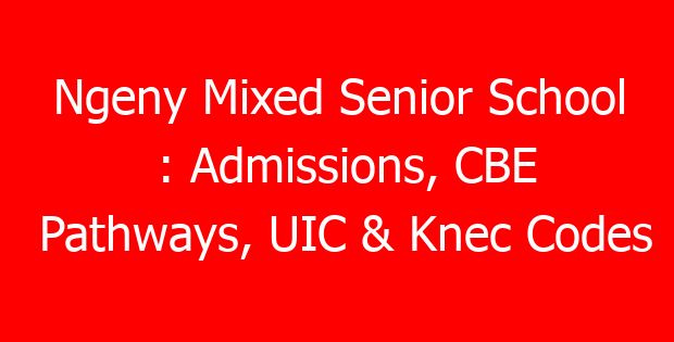 Ngeny Mixed Senior School : Admissions, CBE Pathways, UIC & Knec Codes