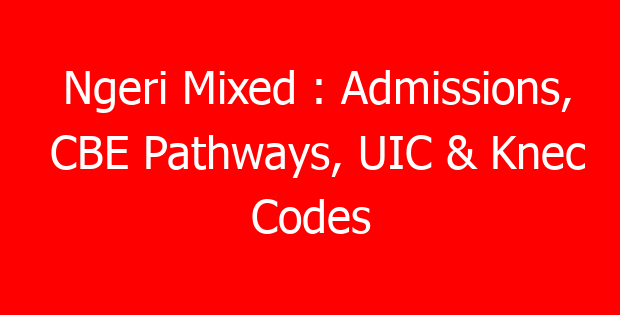 Ngeri Mixed : Admissions, CBE Pathways, UIC & Knec Codes