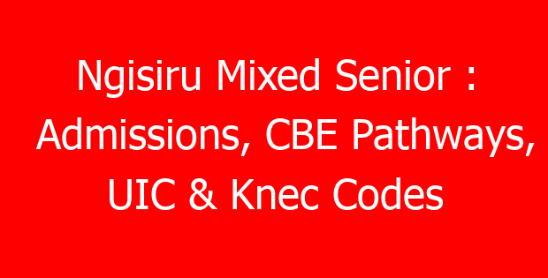 Ngisiru Mixed Senior : Admissions, CBE Pathways, UIC & Knec Codes