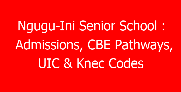 Ngugu-Ini Senior School : Admissions, CBE Pathways, UIC & Knec Codes