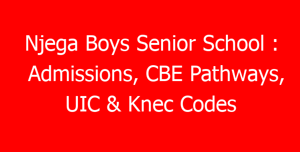Njega Boys Senior School : Admissions, CBE Pathways, UIC & Knec Codes