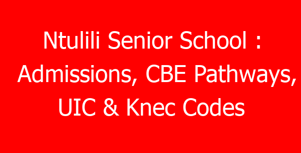 Ntulili Senior School : Admissions, CBE Pathways, UIC & Knec Codes