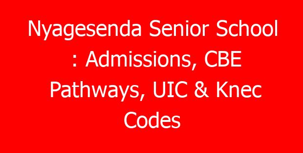 Nyagesenda Senior School : Admissions, CBE Pathways, UIC & Knec Codes
