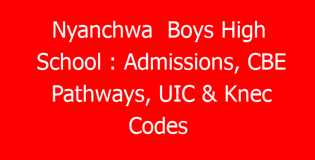 Nyanchwa  Boys High School : Admissions, CBE Pathways, UIC & Knec Codes