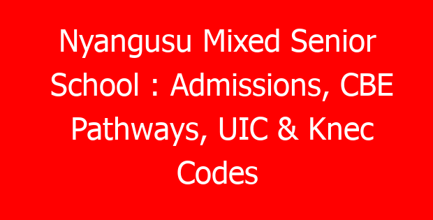 Nyangusu Mixed Senior School : Admissions, CBE Pathways, UIC & Knec Codes