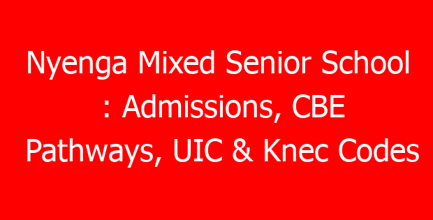 Nyenga Mixed Senior School : Admissions, CBE Pathways, UIC & Knec Codes