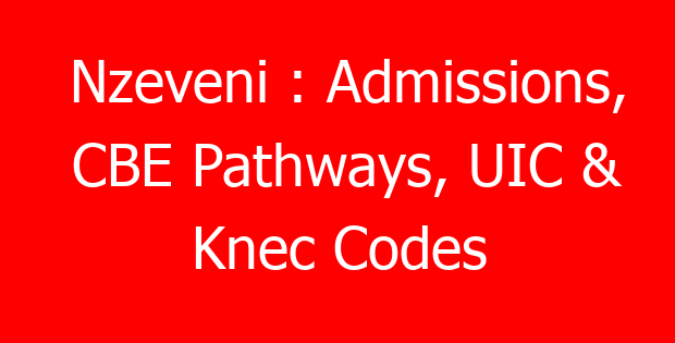 Nzeveni : Admissions, CBE Pathways, UIC & Knec Codes