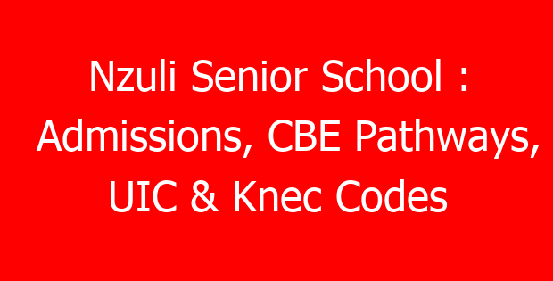 Nzuli Senior School : Admissions, CBE Pathways, UIC & Knec Codes