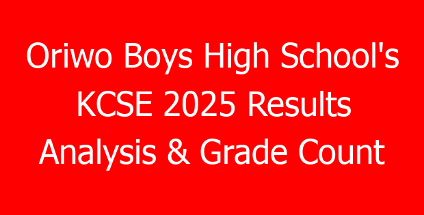 Oriwo Boys High School’s KCSE 2025 Results Analysis & Grade Count