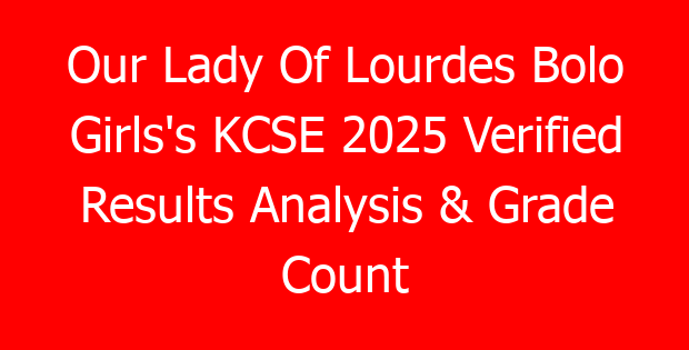 Our Lady Of Lourdes Bolo Girls’s KCSE 2025 Verified Results Analysis & Grade Count