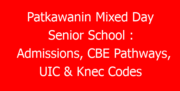 Patkawanin Mixed Day Senior School : Admissions, CBE Pathways, UIC & Knec Codes
