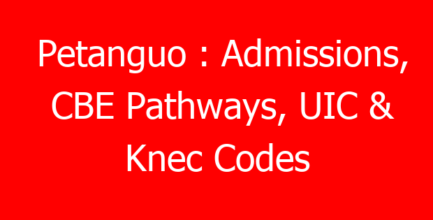 Petanguo : Admissions, CBE Pathways, UIC & Knec Codes