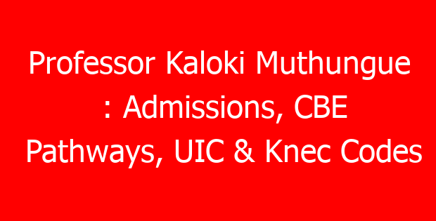 Professor Kaloki Muthungue : Admissions, CBE Pathways, UIC & Knec Codes