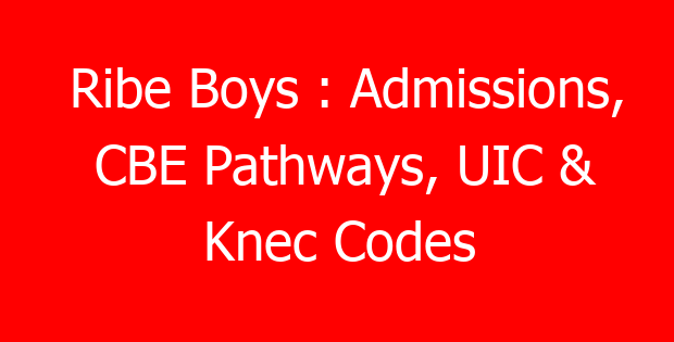 Ribe Boys : Admissions, CBE Pathways, UIC & Knec Codes