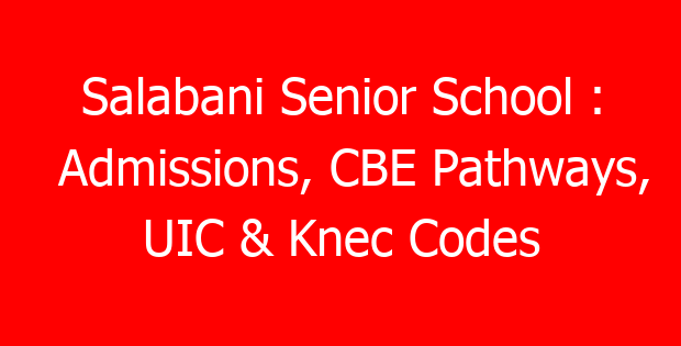 Salabani Senior School : Admissions, CBE Pathways, UIC & Knec Codes