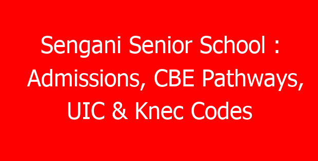 Sengani Senior School : Admissions, CBE Pathways, UIC & Knec Codes